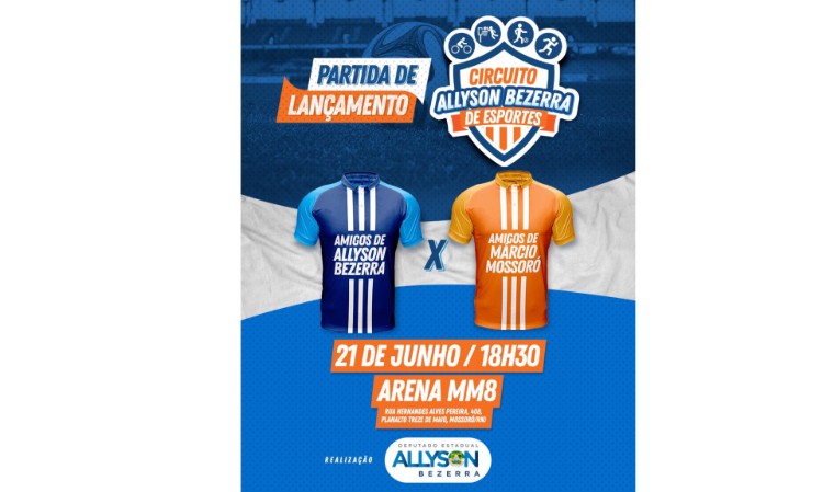 Circuito Allyson Bezerra de Esportes será lançado hoje e contará com competições de futebol e basquete